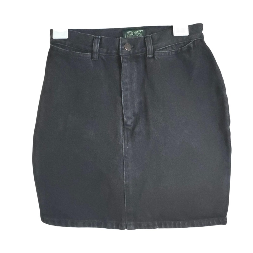 Ralph Lauren Country Cotton Mini Skirt Women Vintageโ Union Made Black 10